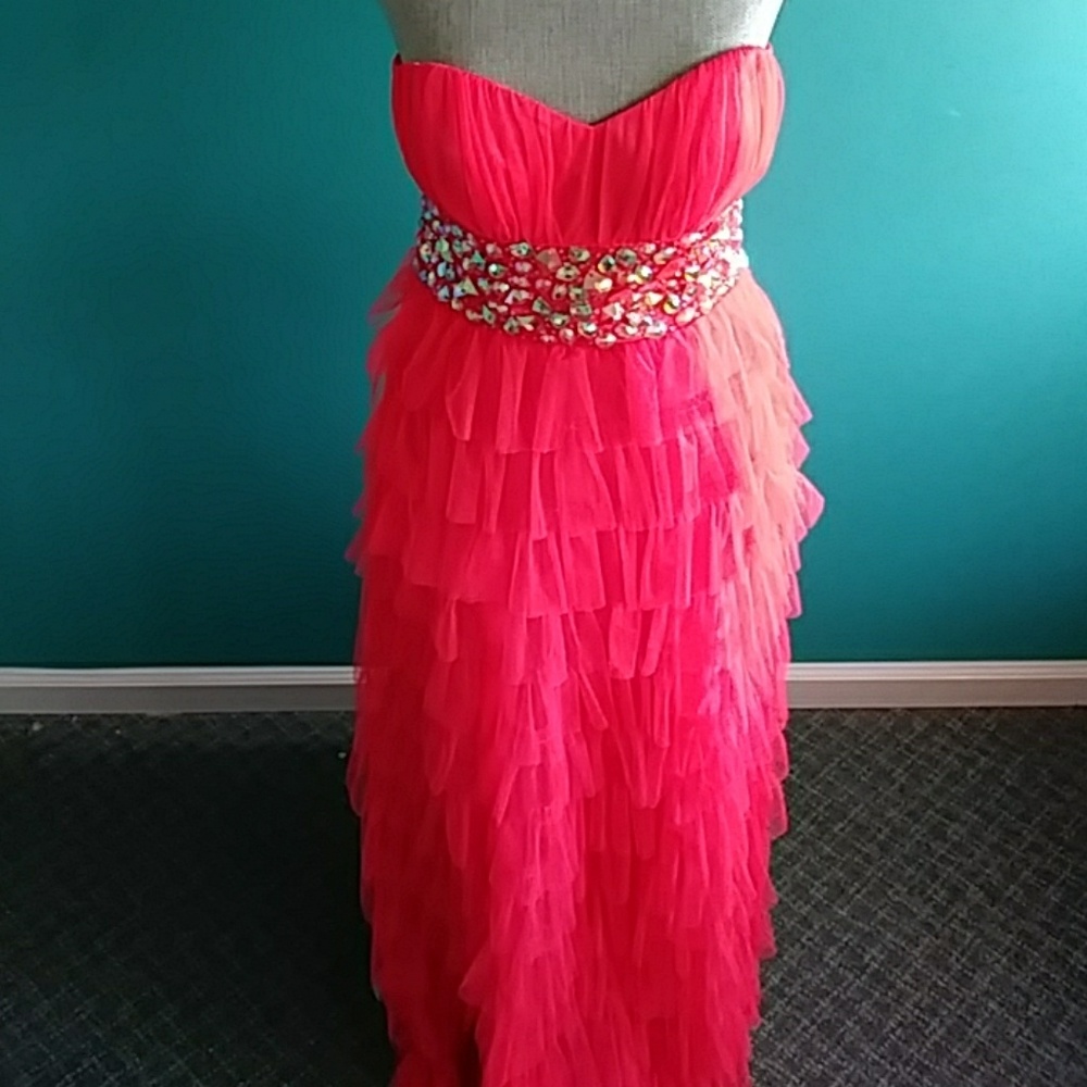 Coral long dress